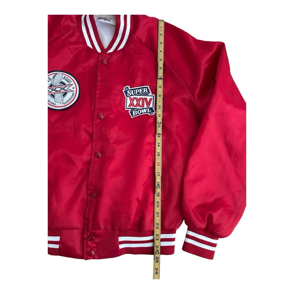 Vtg 90's NFL Super Bowl XXIV satin Chalk Line Custom Have a Nice Jersey Day L - Picture 6 of 16